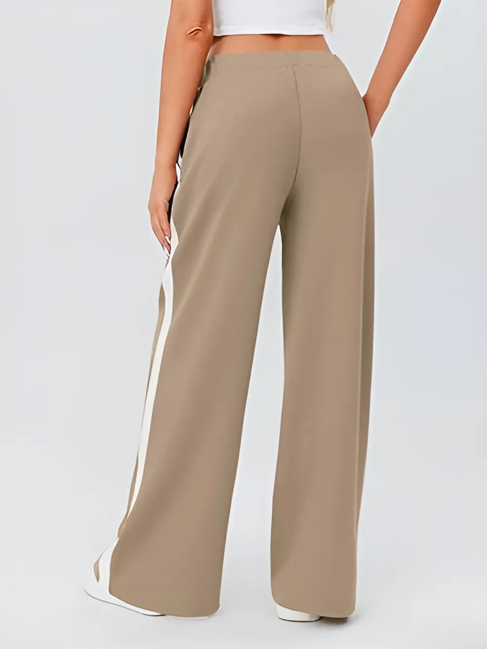 Pantalón de yoga holgado de cintura alta con bolsillos