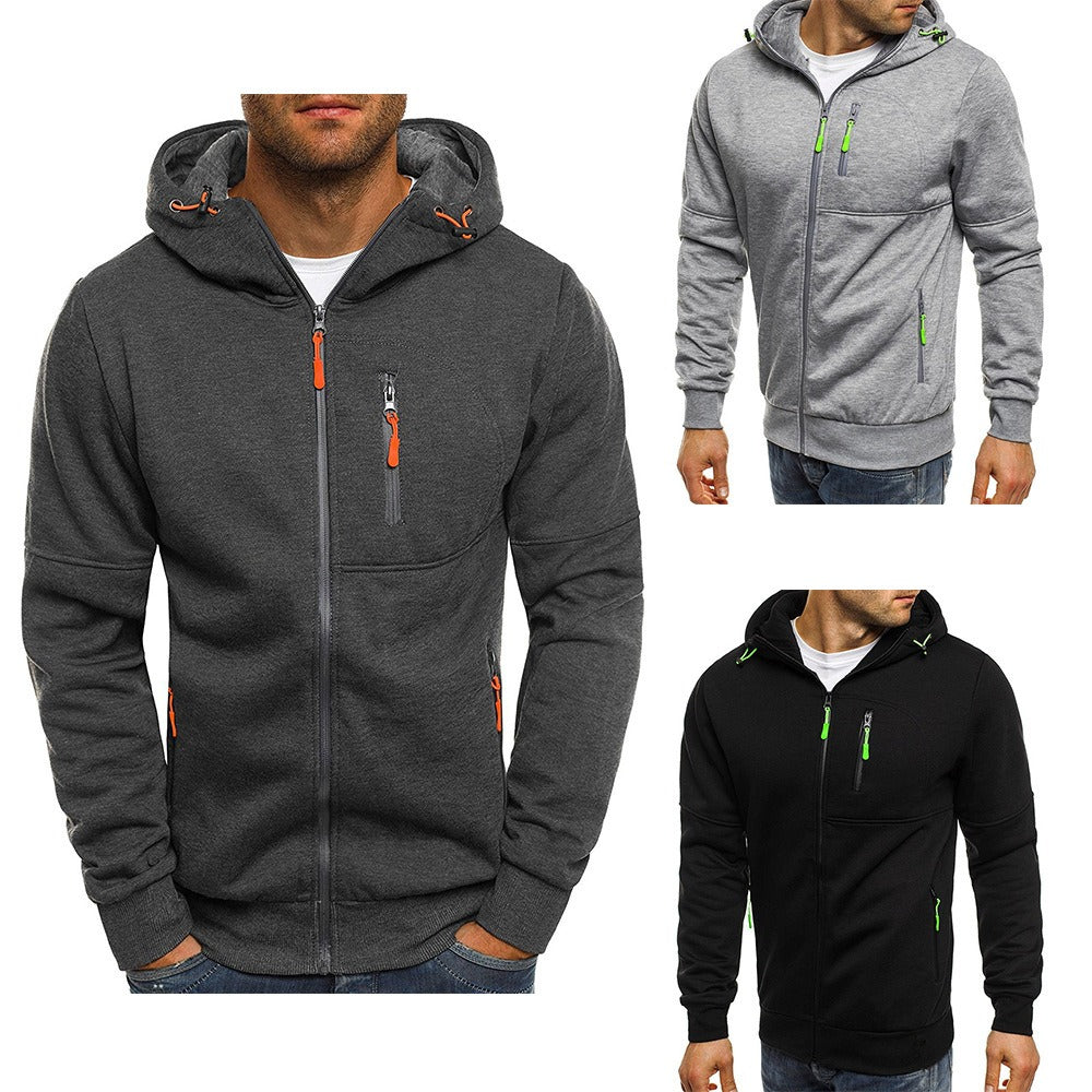 Nueva sudadera con capucha, cárdigan y chaqueta con capucha de jacquard para deportes, fitness y ocio de hombre
