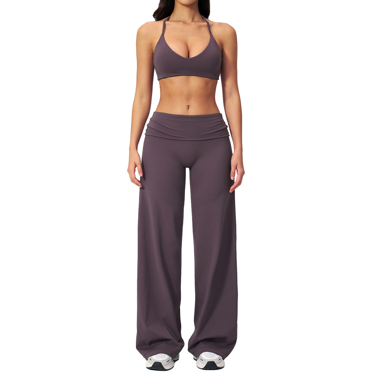 Conjunto de sujetador deportivo sin costuras y leggings de talle alto a la moda para fitness, correr, yoga y estilo casual de ropa deportiva