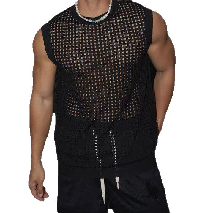 Camiseta deportiva sin mangas de malla