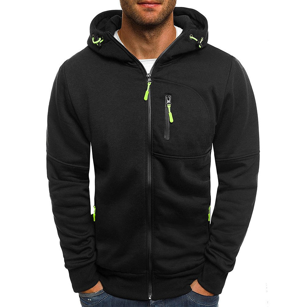 Nueva sudadera con capucha, cárdigan y chaqueta con capucha de jacquard para deportes, fitness y ocio de hombre