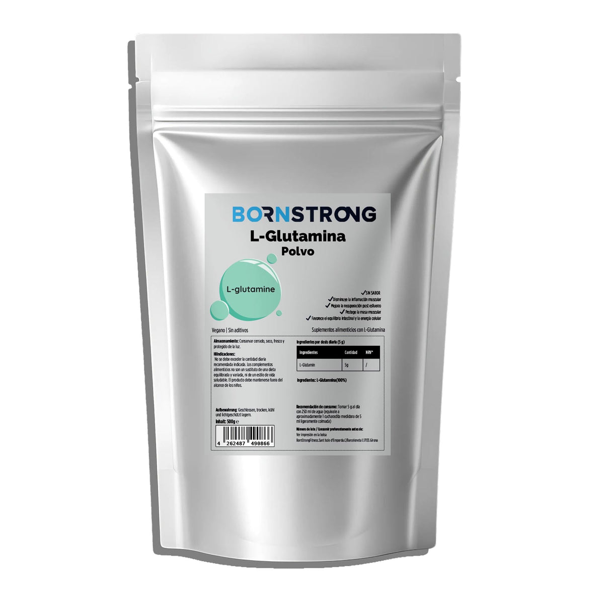 L-Glutamina 100 % pura | 500 g