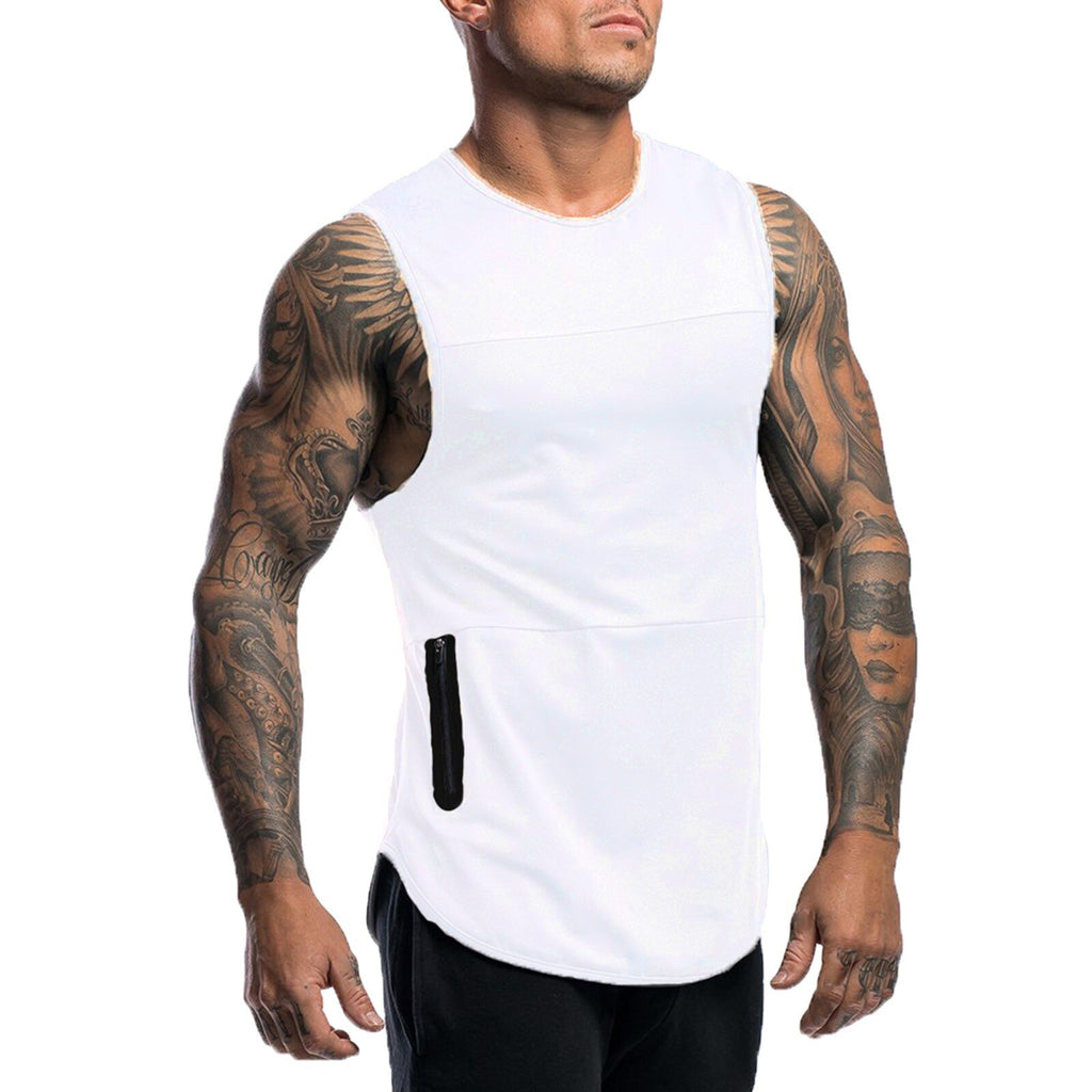 Camiseta de tirantes deportiva para hombre con bolsillo
