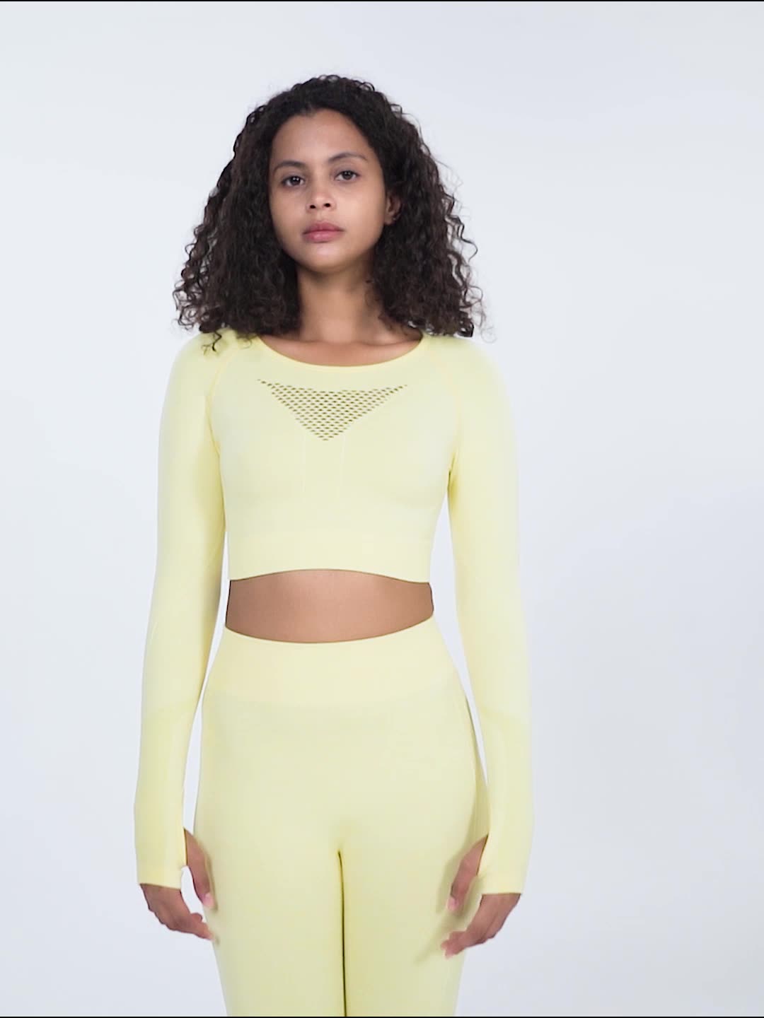 Conjunto deportivo de manga larga para mujer, para correr y practicar yoga
