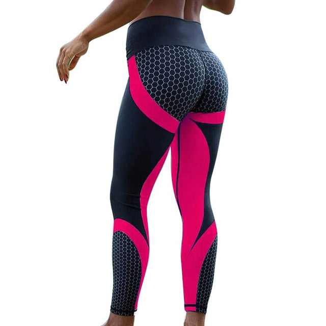 Mallas deportivas estampadas de mujer, elásticas y ajustadas