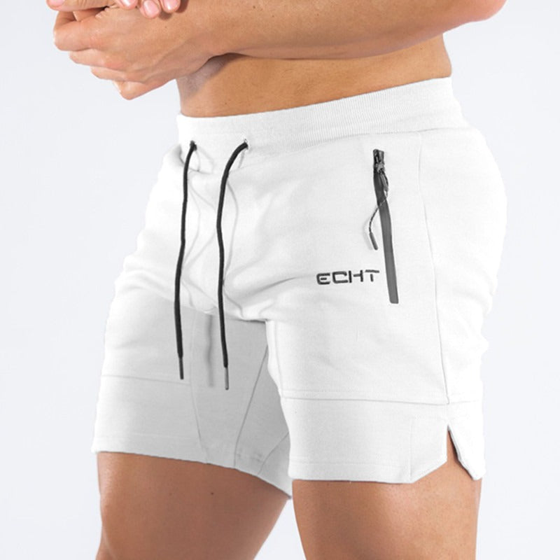 Pantalones cortos deportivos para hombre con bolsillo con cremallera, malla transpirable para running y playa
