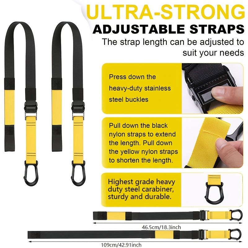Kit de Entrenamiento por Resistencia Cuerpo Completo – Bandas, Correas TRX, Ancla Puerta y Bolsa, Nylon