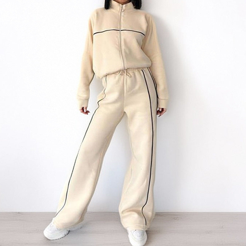 Conjunto Chándal Casual Mujer Sudadera con Capucha y Cordón en Cintura – Ajuste Holgado
