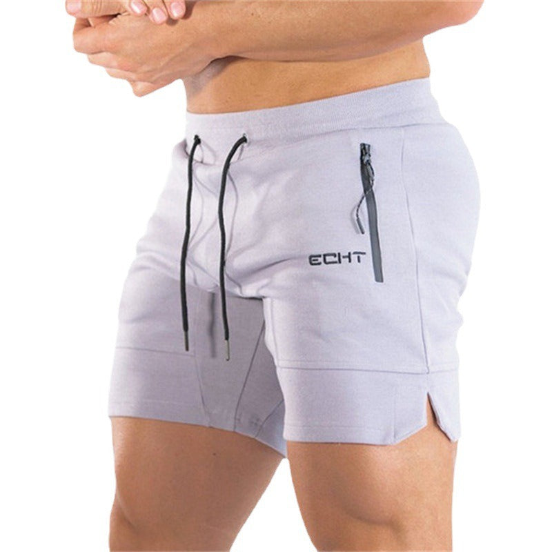 Pantalones cortos deportivos para hombre con bolsillo con cremallera, malla transpirable para running y playa