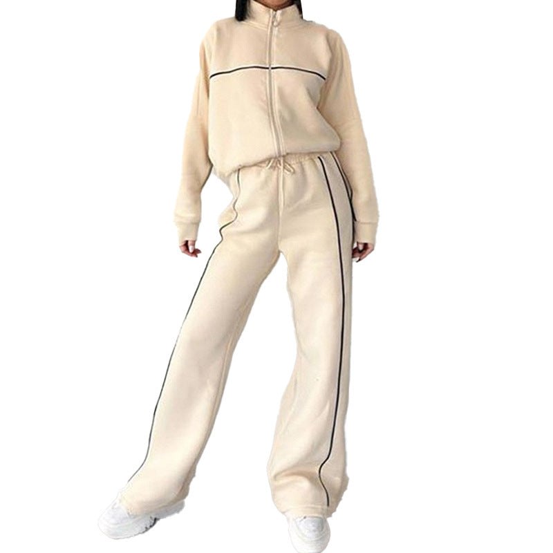 Conjunto Chándal Casual Mujer Sudadera con Capucha y Cordón en Cintura – Ajuste Holgado