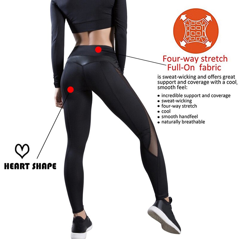 Leggings de yoga de cintura alta con paneles de malla