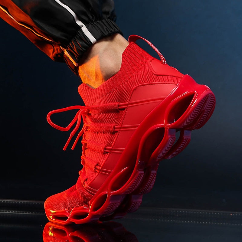 Zapatillas de correr transpirables con suela de cuchilla, tenis de moda, calzado cómodo para correr