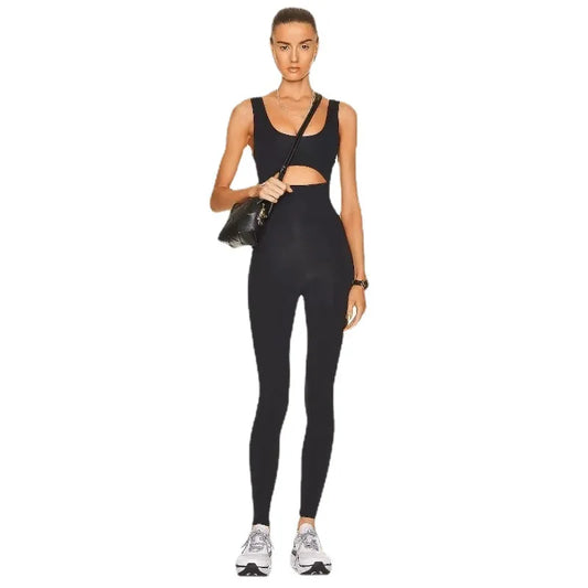 Conjuntos de yoga con espalda en V sexy para mujer, trajes deportivos sin mangas, monos, ropa de entrenamiento, conjuntos de fitness, monos deportivos de gimnasio para mujer
