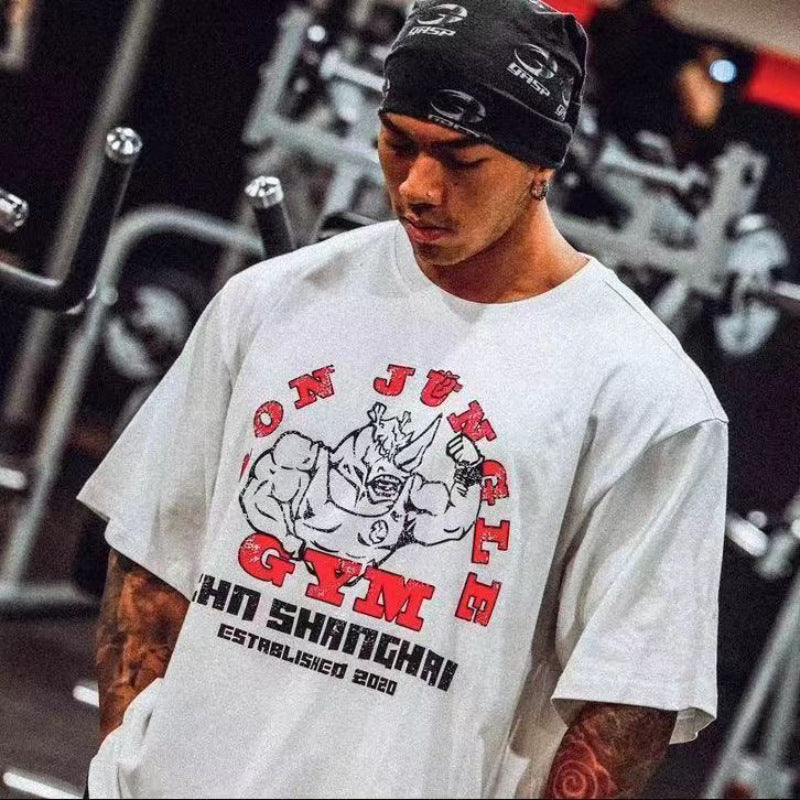Camiseta deportiva de algodón con estampado de texto