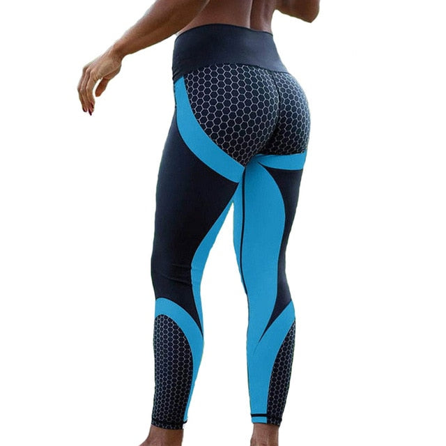 Mallas deportivas estampadas de mujer, elásticas y ajustadas