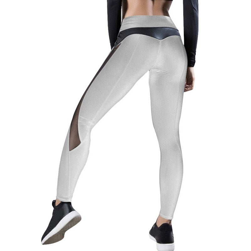 Leggings de yoga de cintura alta con paneles de malla