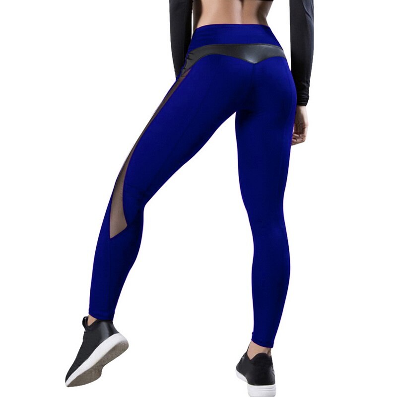 Leggings de yoga de cintura alta con paneles de malla