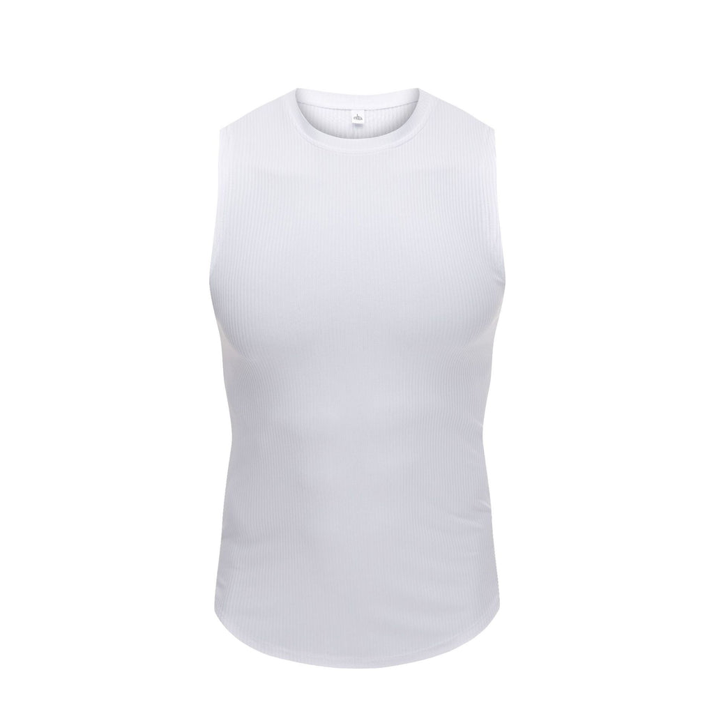 Camiseta sin mangas para hombre con hombros anchos, camiseta interior sin mangas, chaleco de verano, top corto de entrenamiento ajustado y elástico para gimnasio