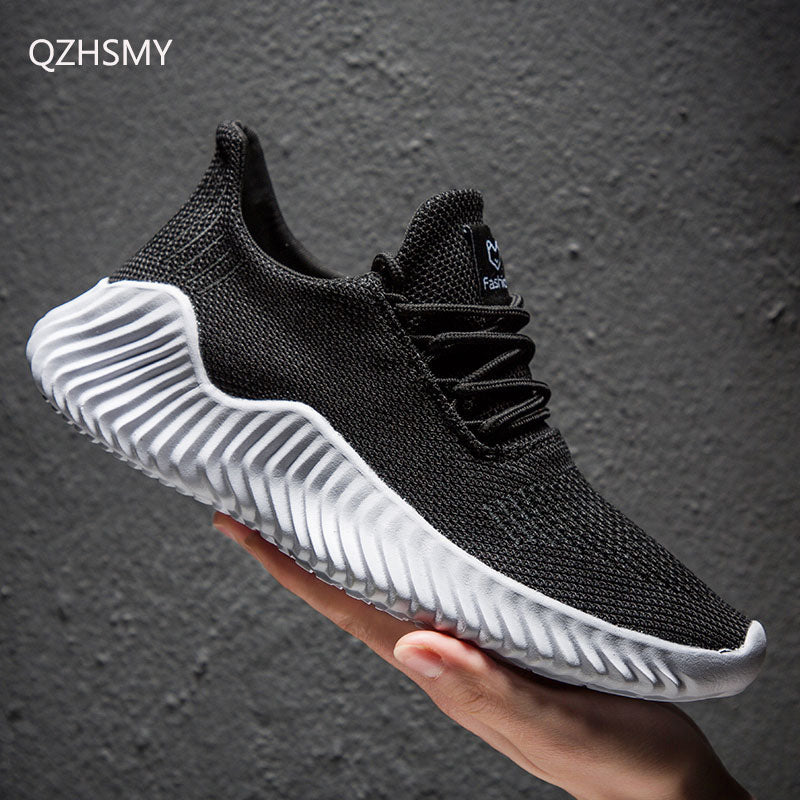 Zapatillas de hombre de alta calidad, transpirables, de moda, color blanco, para gimnasio, informales, ligeras, para caminar, calzado de tallas grandes.