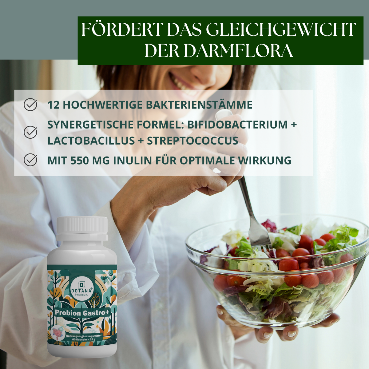 Probion Gastro+ – Probiotika mit 20 Milliarden Kulturen & Inulin – 16 Bakterienstämme – 60 Kapseln-4