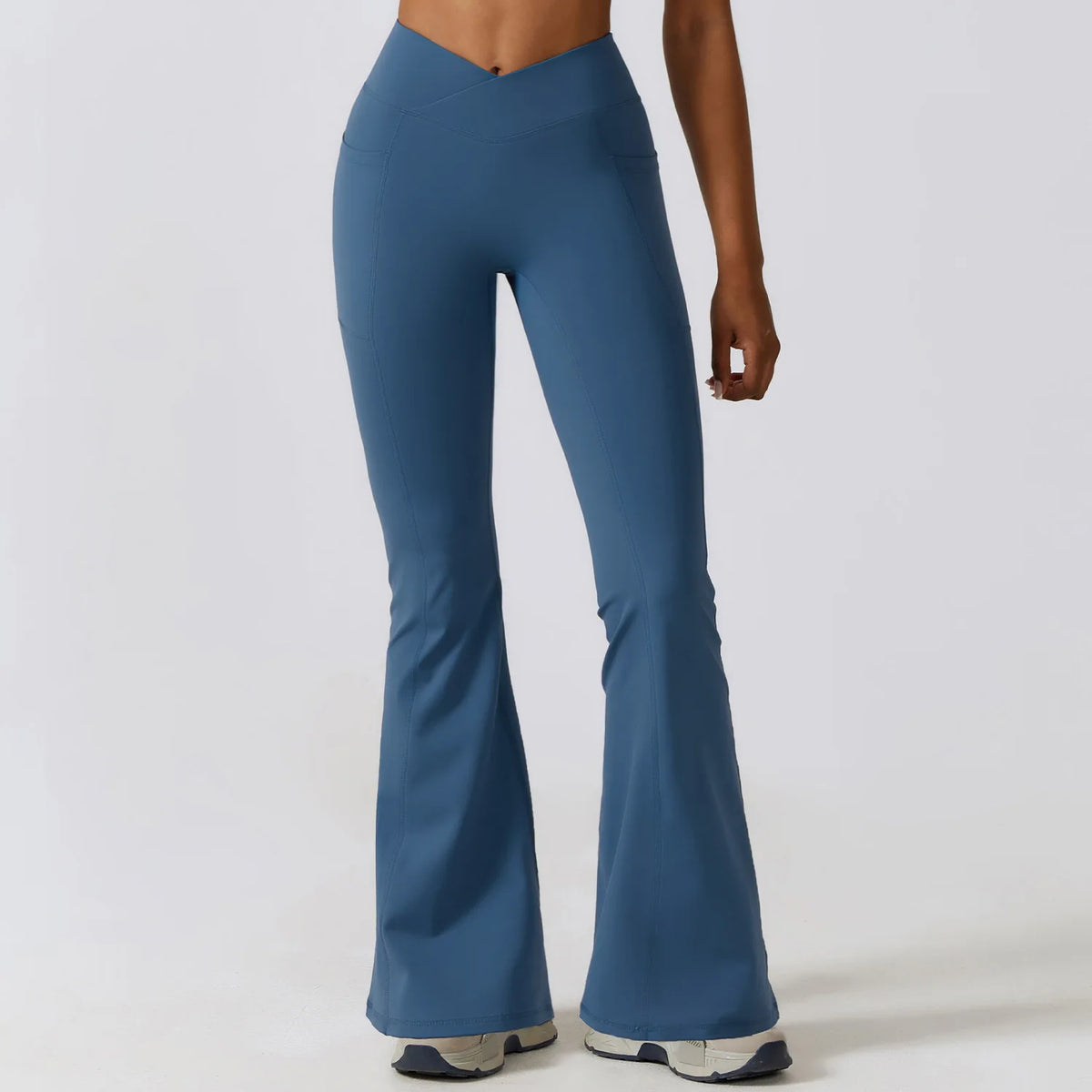 Pantalones deportivos elásticos para mujer, tipo campana, para correr, push up, gimnasio, baile, ropa deportiva acampanada, leggings de yoga de nylon.