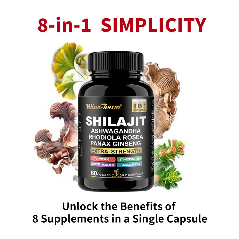 Cápsulas de shilajit del Himalaya con ashwagandha