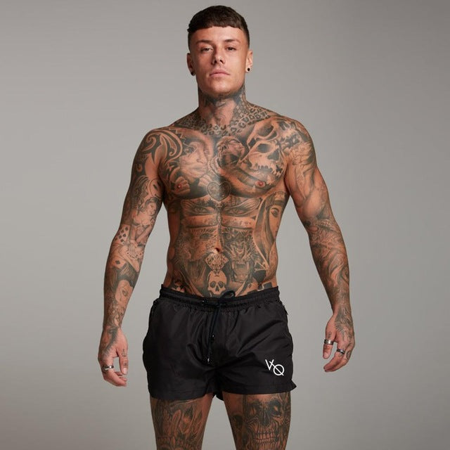 Pantalones cortos deportivos de hombre para gimnasio, de secado rápido, a rayas, para CrossFit, ropa de gimnasio para hombre, fútbol, tenis, entrenamiento, playa