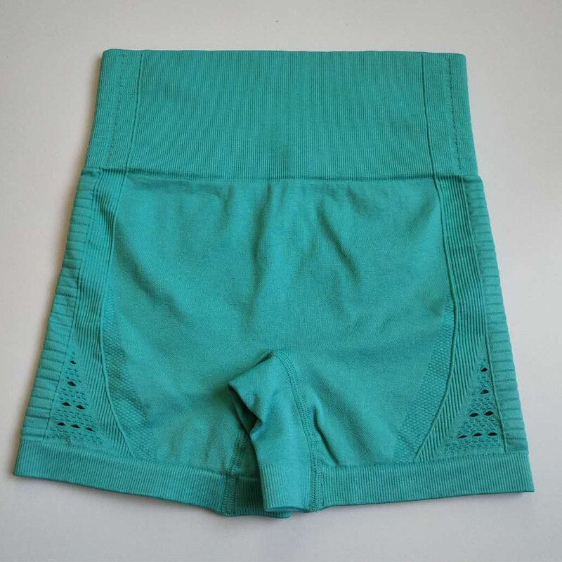 Pantalón corto de yoga para mujer, de cintura alta y sin costuras