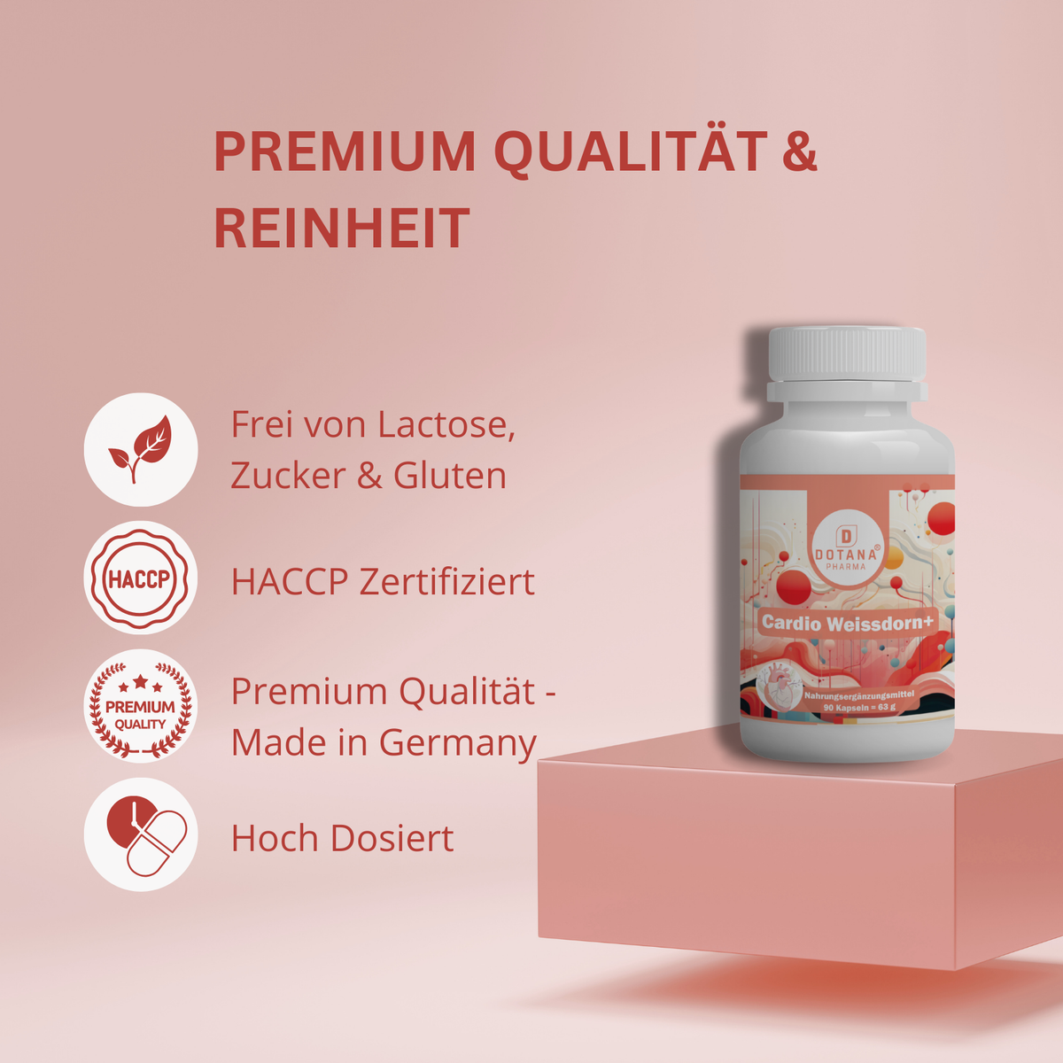 Cardio Weissdorn+ – Herz & Kreislauf Unterstützung – Weißdorn & Passionsblume – Mit Vitamin B2 & B6 – 90 Kapseln-4