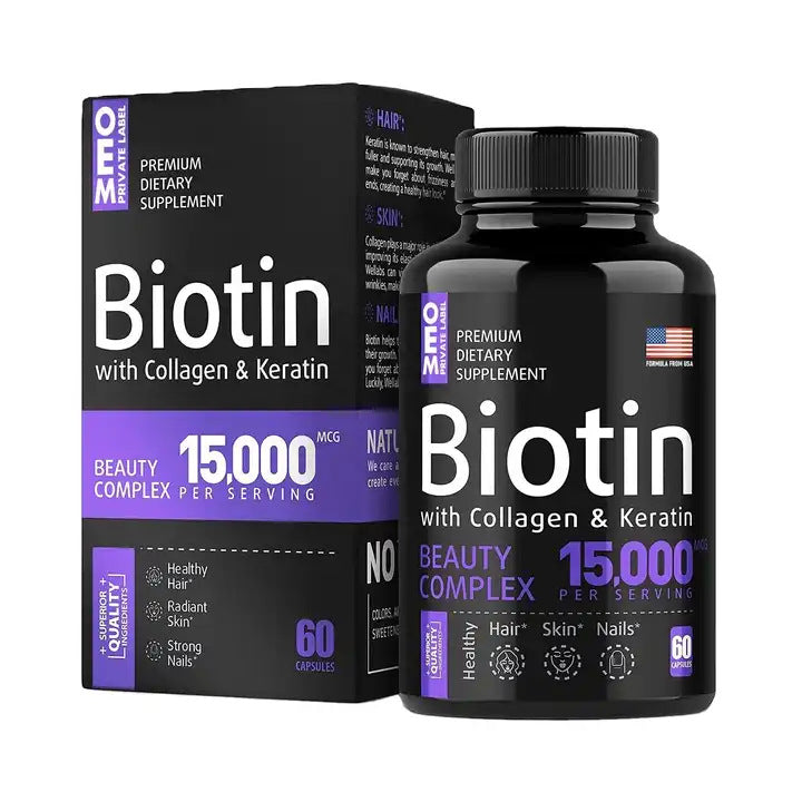 Cápsulas de vitamina B y biotina