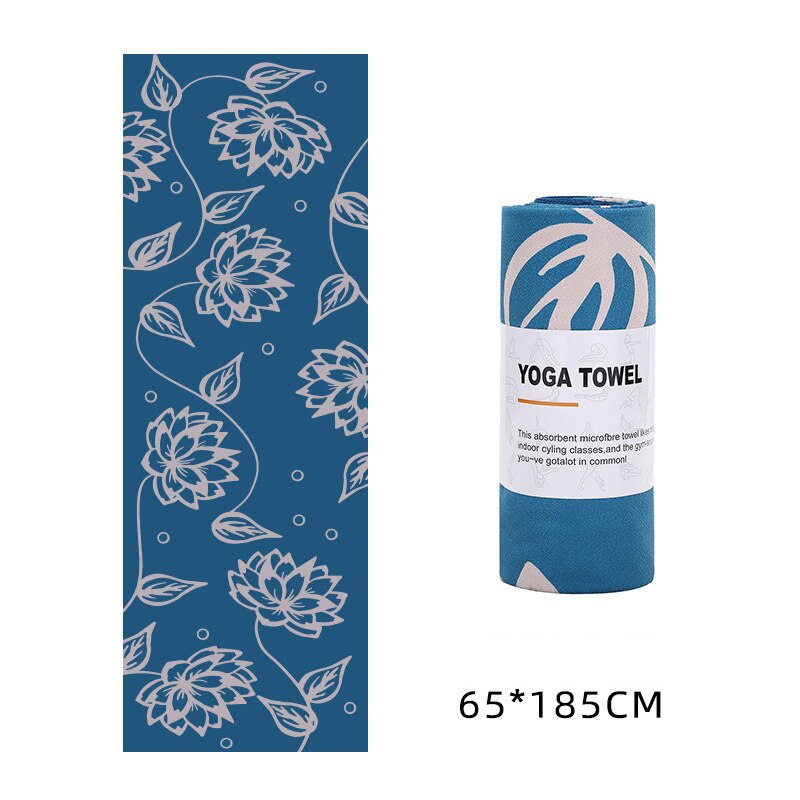 Toalla de yoga 183*63 cm, toalla de yoga estampada de microfibra antideslizante absorbente de sudor, funda para esterilla de fitness, gimnasio, pilates y yoga