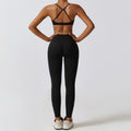 Conjunto de yoga ajustado, conjunto de ejercicio de secado rápido color nude, conjunto de fitness adelgazante