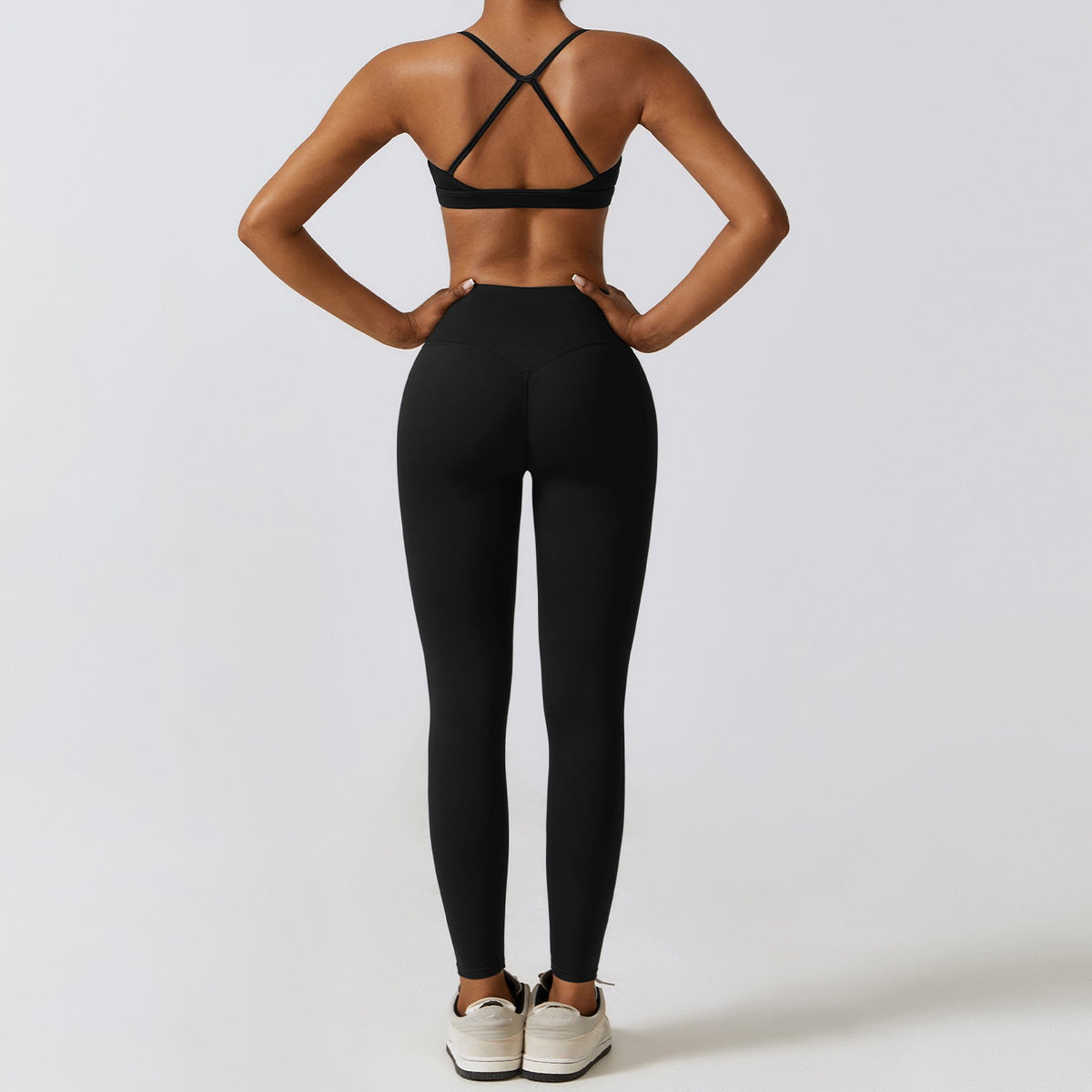 Conjunto de yoga ajustado, conjunto de ejercicio de secado rápido color nude, conjunto de fitness adelgazante