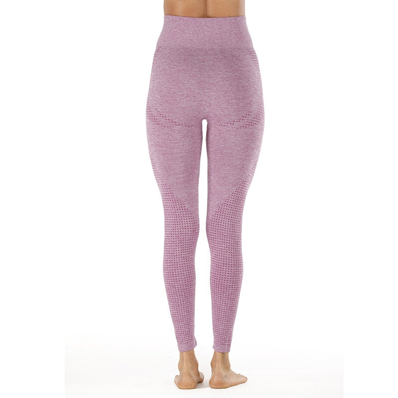 Leggings deportivos de yoga de cintura alta, sin costuras, para mujer, ideales para fitness, yoga, correr y ejercicio.