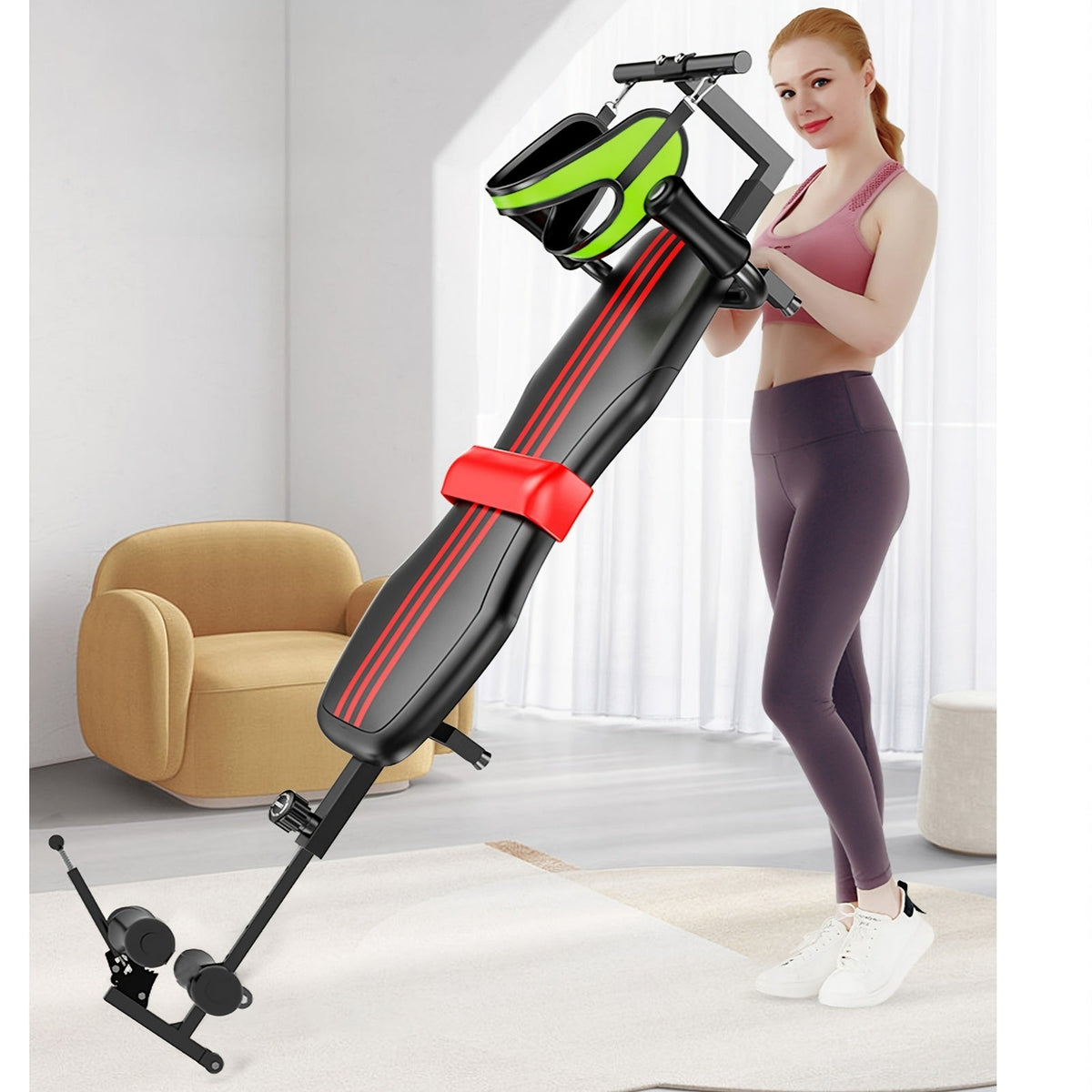 Fitness Stretcher Adjustable Waist Foot Pad Machine-4