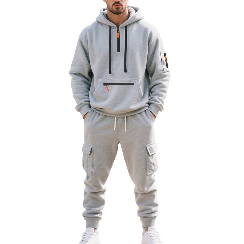 Conjunto de ropa de trabajo casual deportiva para hombre con múltiples bolsillos