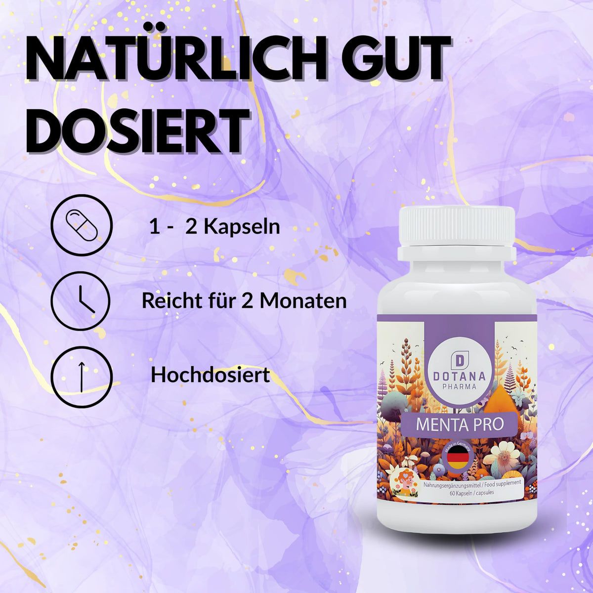Menta Pro – Mit Baldrian, Lavendel, Passionblumen, Vitaminen – Schlaf & innere Ruhe-2