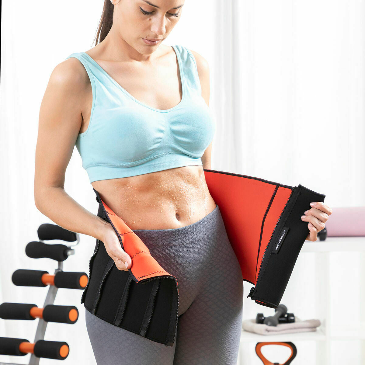 Pack Detachable Foam-covered Fitness Hoop and Sports Slimming Belt with Sauna Effect InnovaGoods