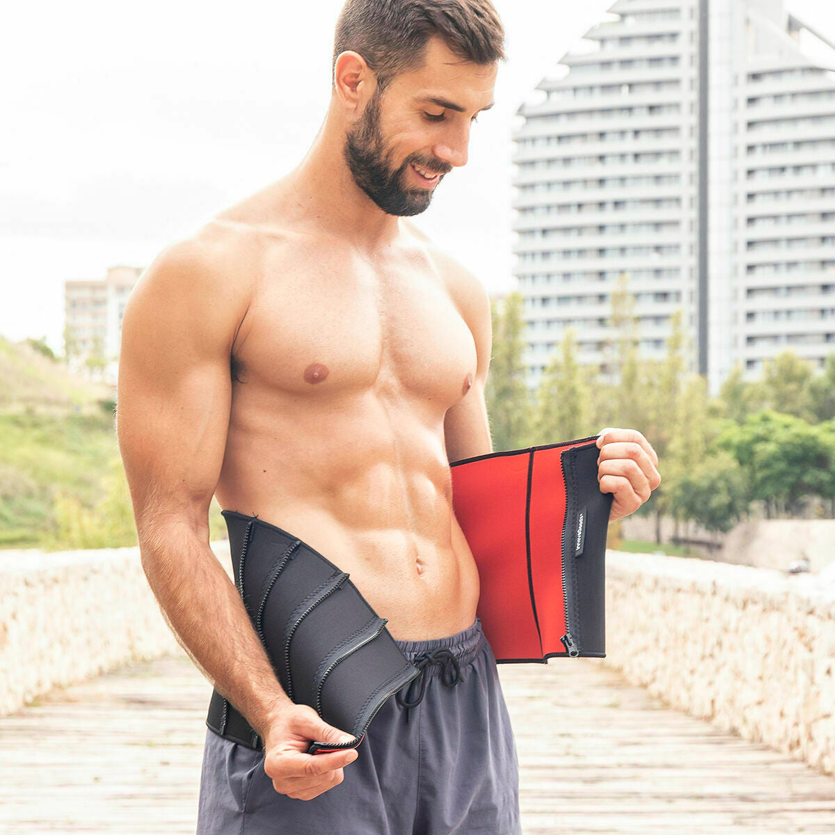 Pack Detachable Foam-covered Fitness Hoop and Sports Slimming Belt with Sauna Effect InnovaGoods