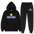 Conjunto de sudadera con capucha estampado, ropa deportiva casual de fitness para hombre