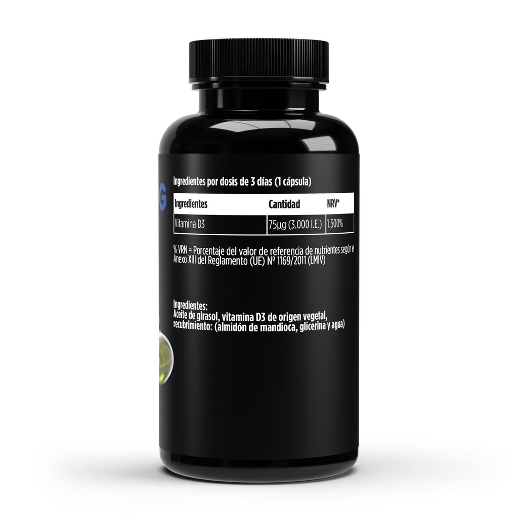 Vitamina D3 Vegana 3000 UI | 60 cápsulas blandas
