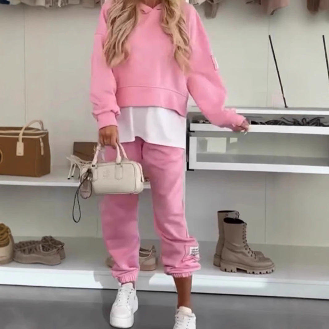 Conjunto Chándal con Capucha para Mujer – Color Liso Casual