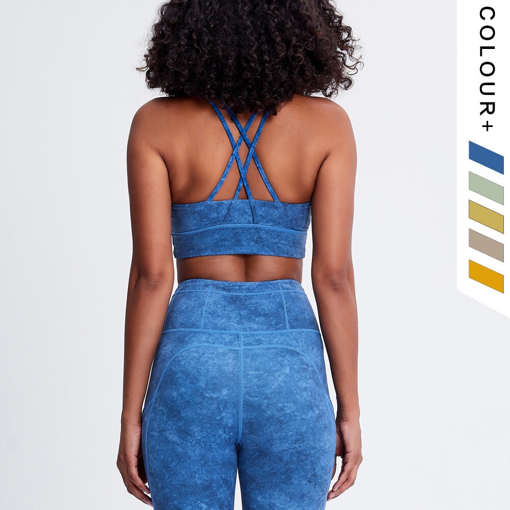 Conjunto de yoga de 5 colores para mujer, trajes de fitness, sujetador deportivo de yoga con vendaje, leggings de cintura alta con teñido anudado, pantalones de gimnasio, conjunto de fitness, leggings de entrenamiento