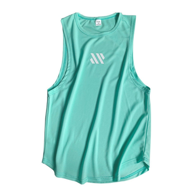 Camiseta de tirantes deportiva para hombre, de malla transpirable