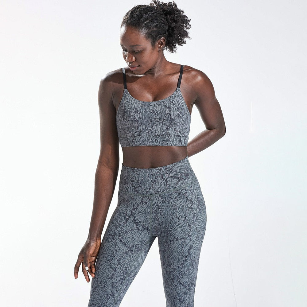 Conjunto deportivo estampado para mujer, para yoga y entrenamiento