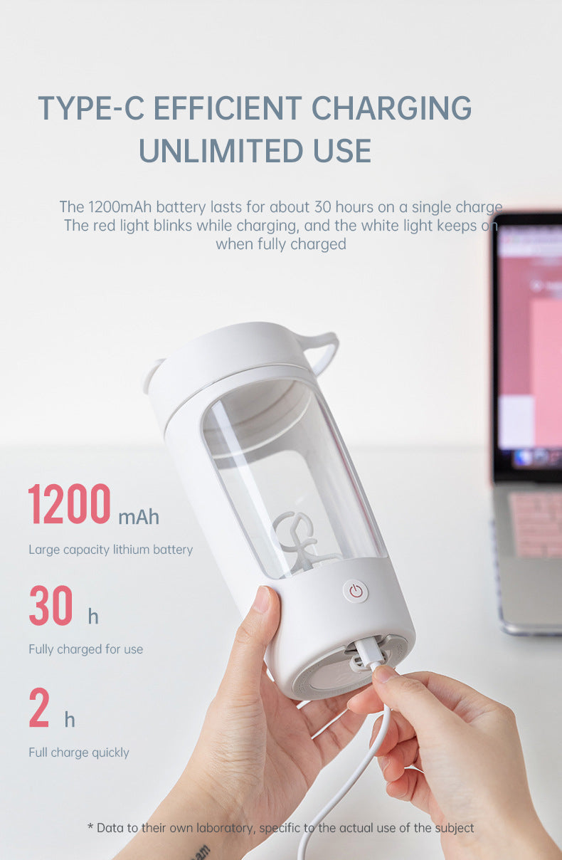 Vaso licuadora portátil para batidos de fruta, USB recargable, batidora de mano eléctrica, botella para gimnasio y deporte