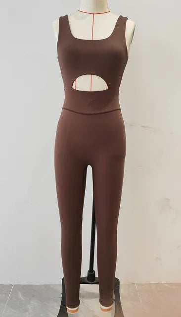 Conjuntos de yoga con espalda en V sexy para mujer, trajes deportivos sin mangas, monos, ropa de entrenamiento, conjuntos de fitness, monos deportivos de gimnasio para mujer