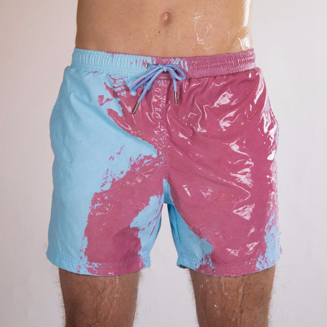 Pantalón corto de baño con cambio de color para hombre