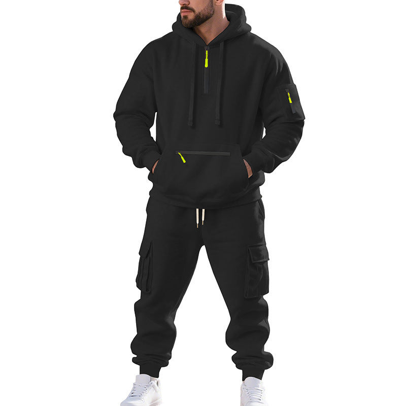 Conjunto de ropa de trabajo casual deportiva para hombre con múltiples bolsillos