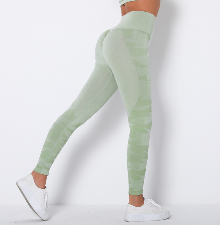 Leggings de yoga de cintura alta con estampado de camuflaje